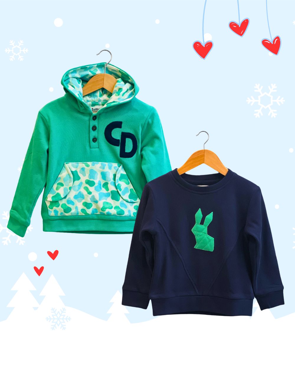 Baby-Kids 100% Cotton Terry Sweatshirts – Set of 2