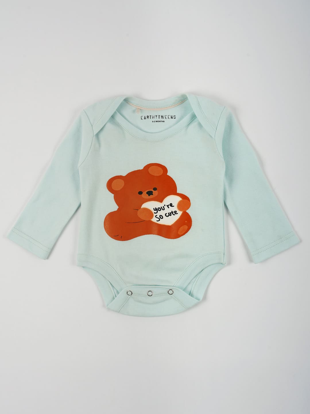 Pastel Green Cotton Jersey Envelope Neckline Onesie