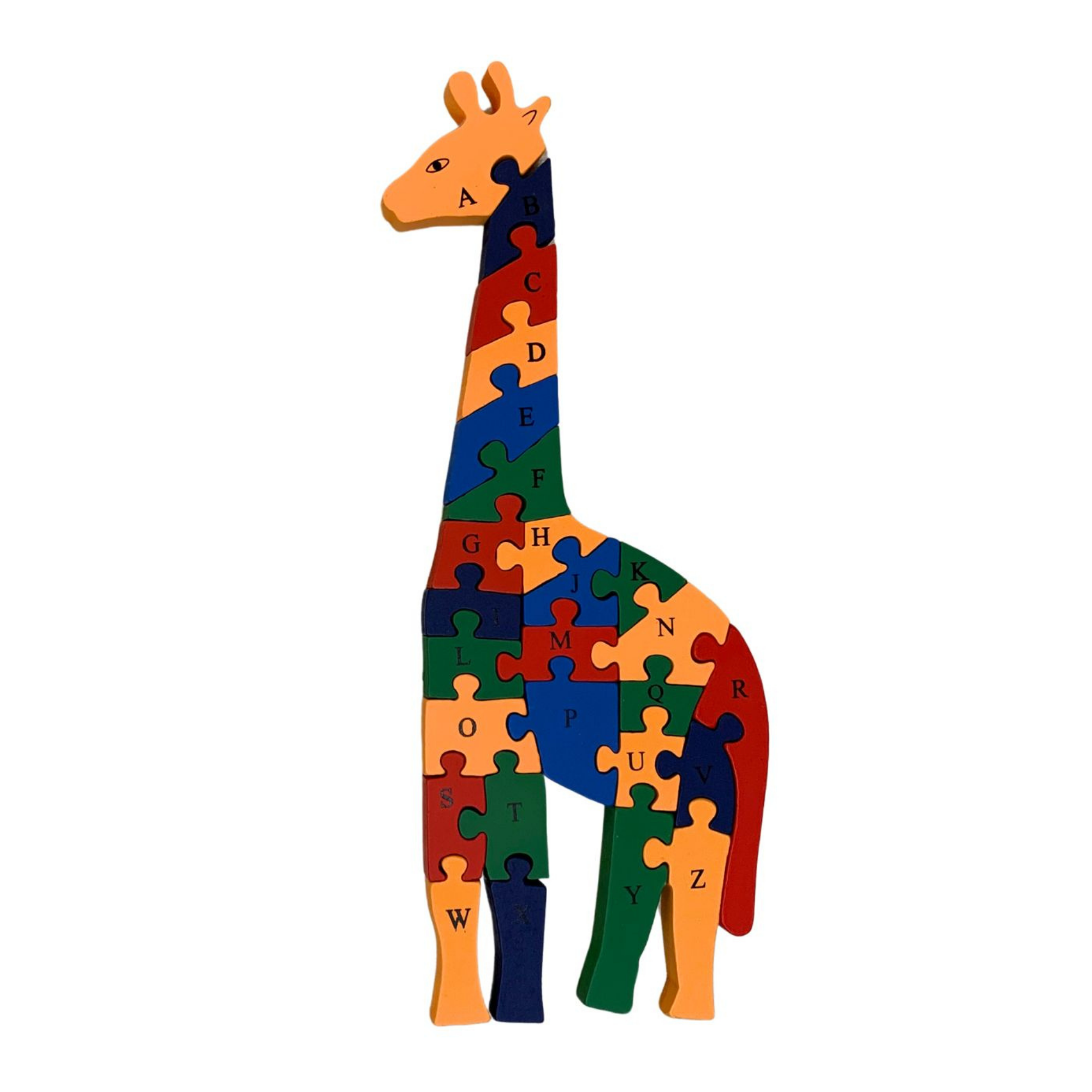 Wooden Giraffe Alphabets & Number Puzzle