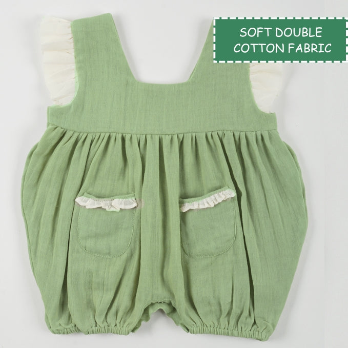 Double Cotton Green Frill Onesie