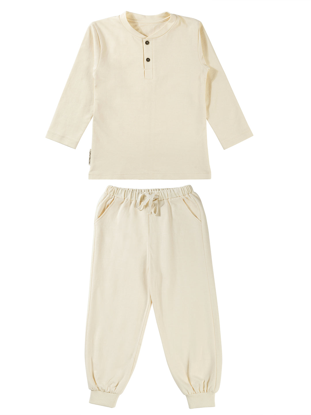 Natural Cotton Unisex Terry Jogger & Sweatshirt Set - Off White