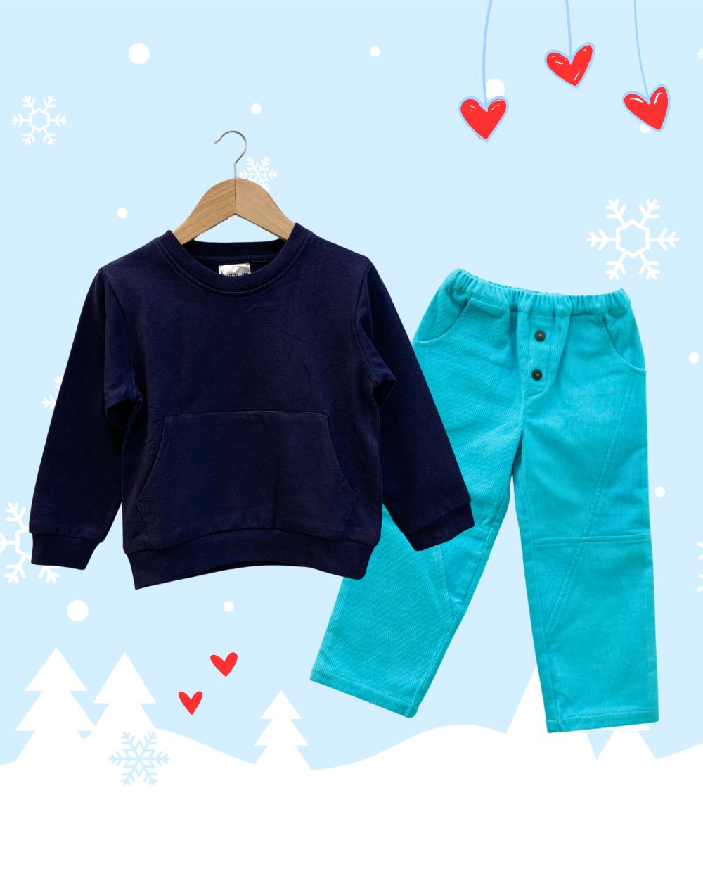 Baby-Kids 100% Cotton – 2 Piece Fleece Sweatshirt and Corduroy Pants Set