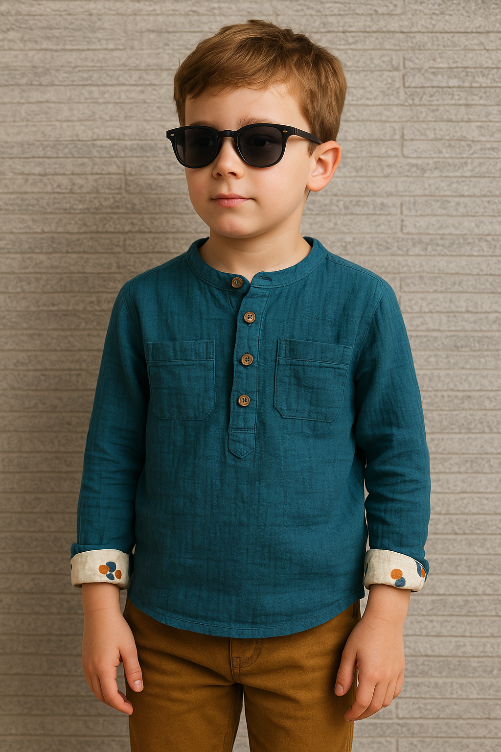 Moody Blue Cotton Shirt