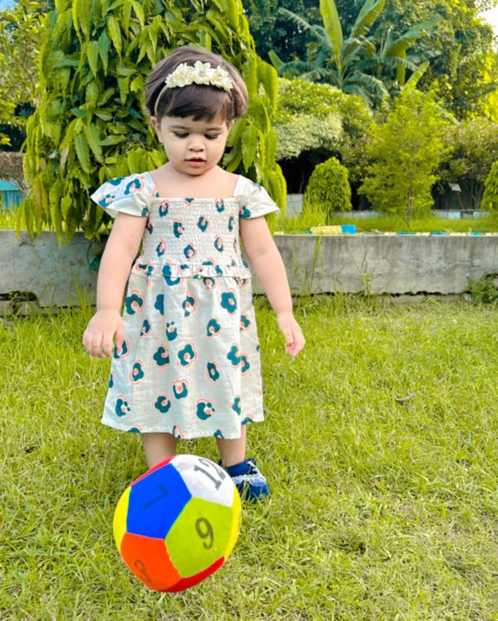 Whimsical White Floral Dress