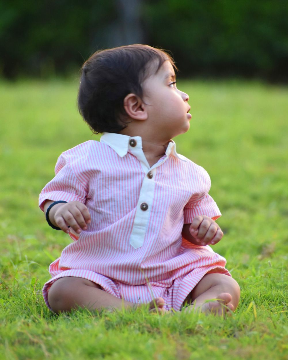 Orange Striped Romper