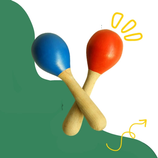 Multicolored Wooden Maracas