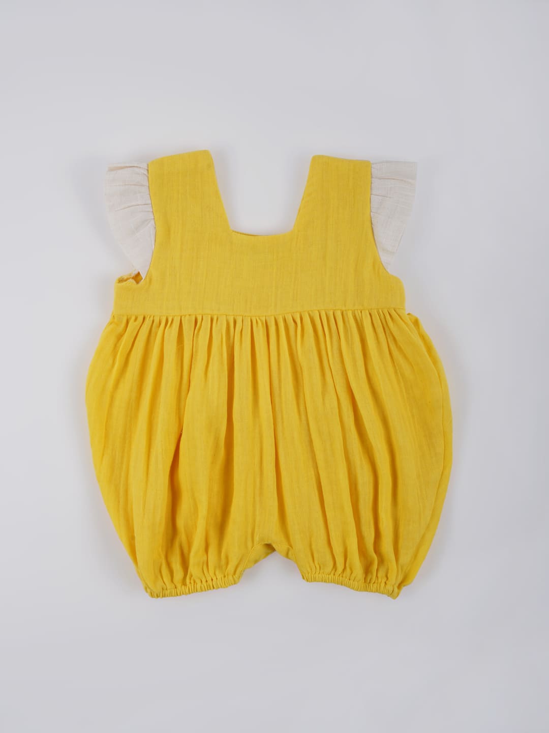 Double Cotton Yellow Frill Onesie