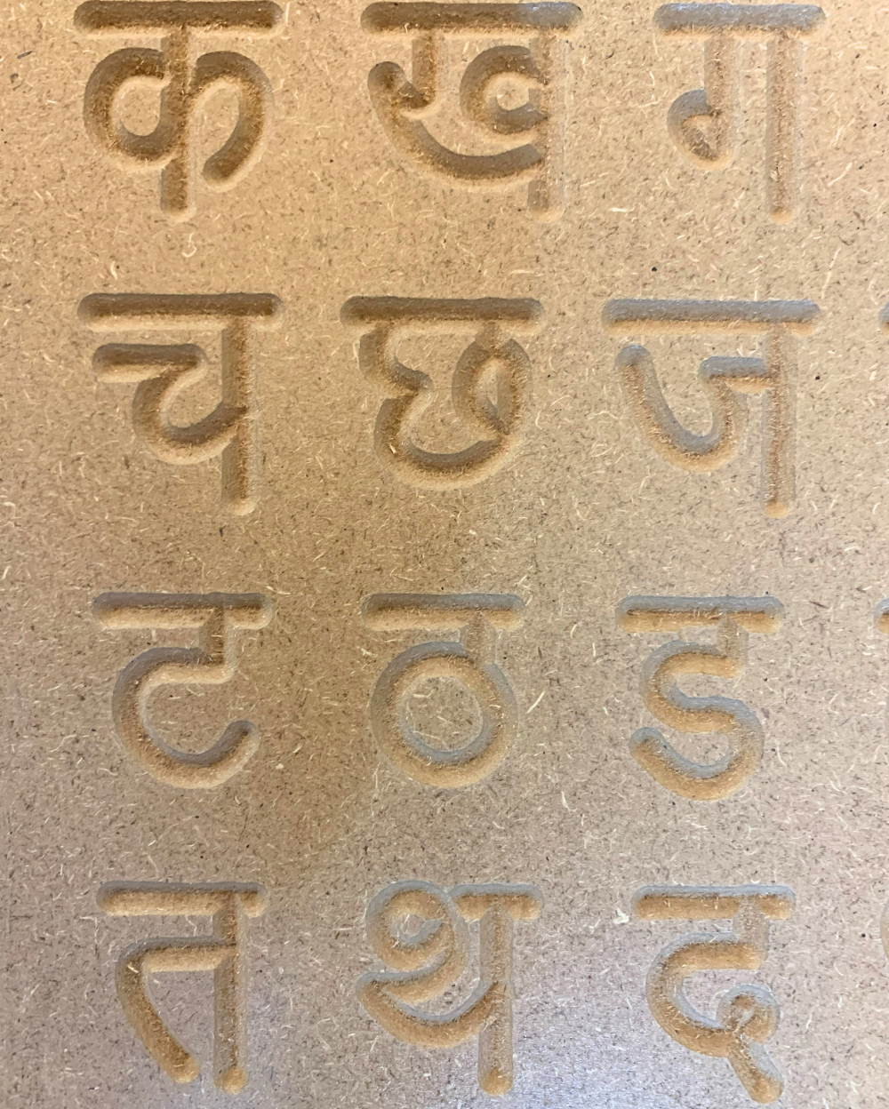 Wooden Hindi Alphabet Tracing Board
