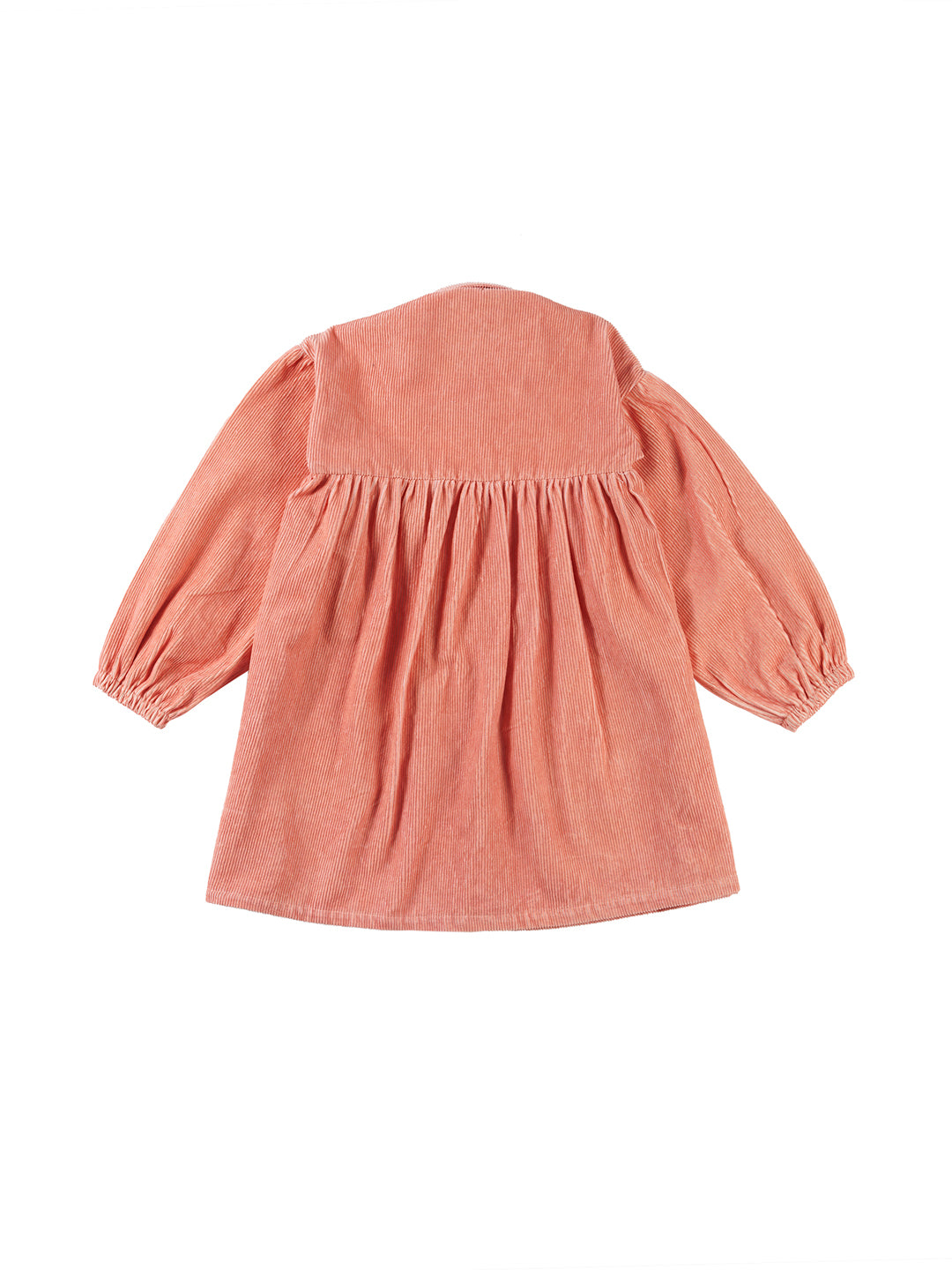 Natural Cotton Corduroy Autumn Dress - Coral Pink