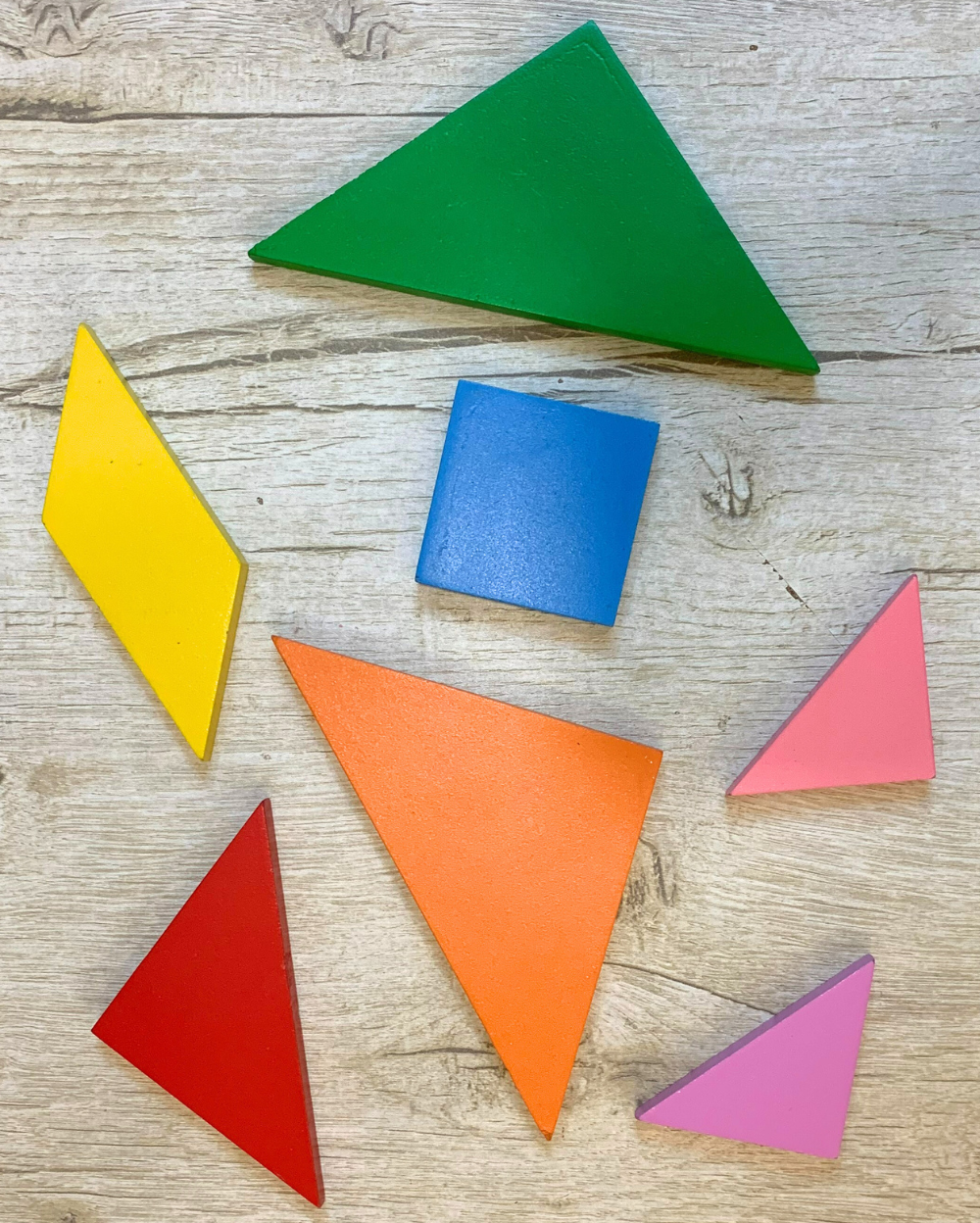 Wooden Clock Toy & Wooden Tangram Puzzle for Kids
