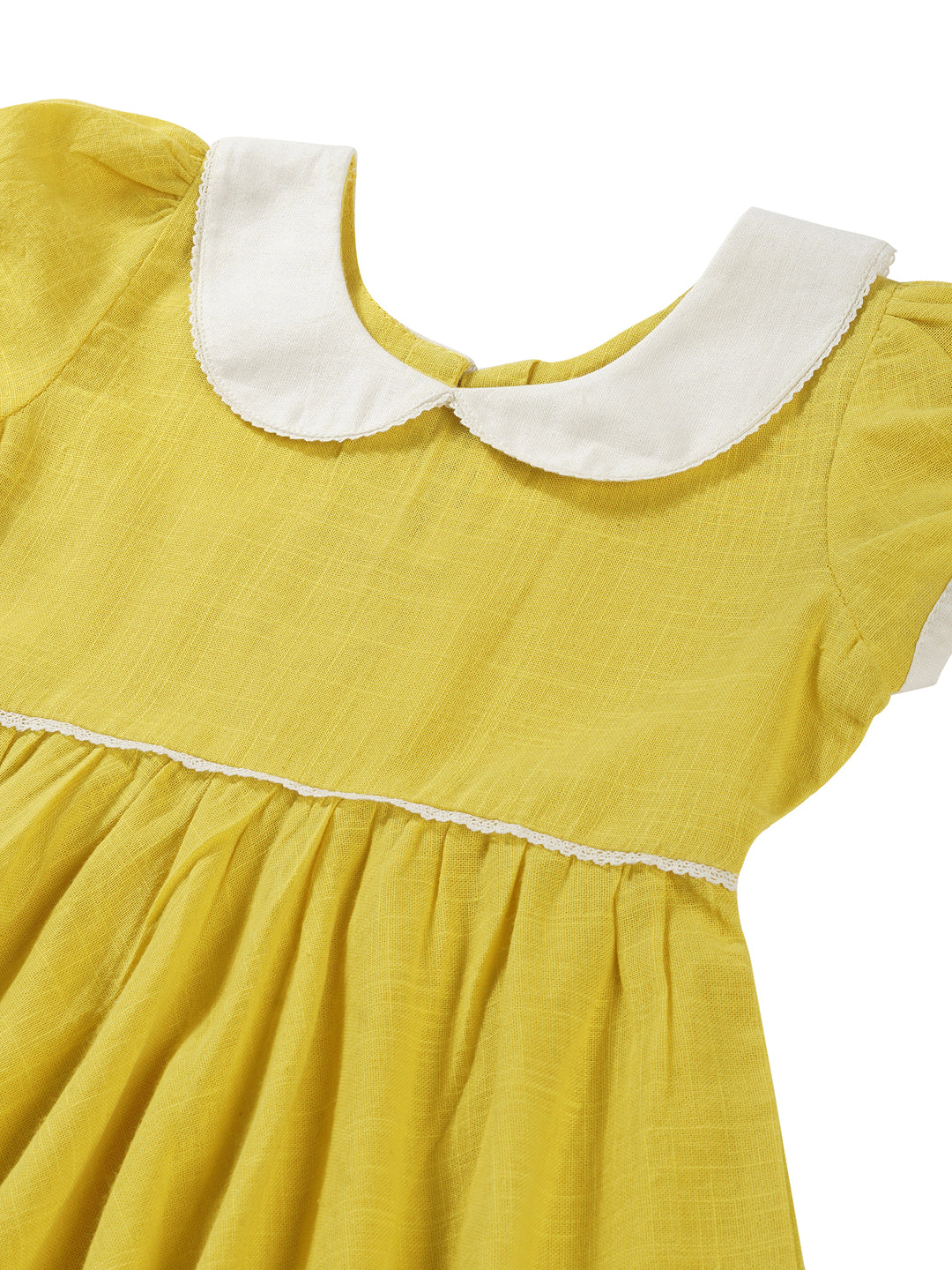 Pure Cotton Slub Yellow Dress