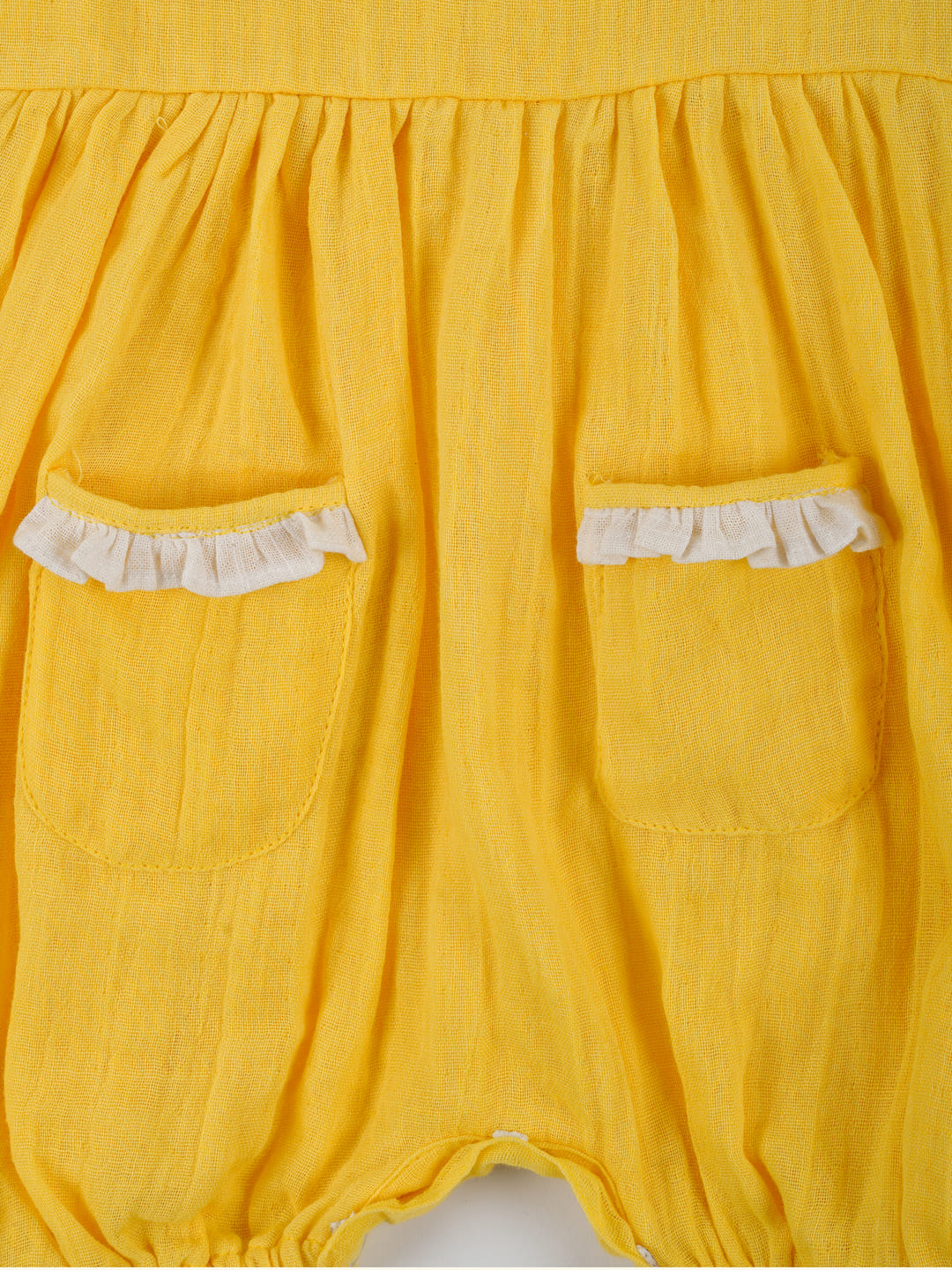 Double Cotton Yellow Frill Onesie