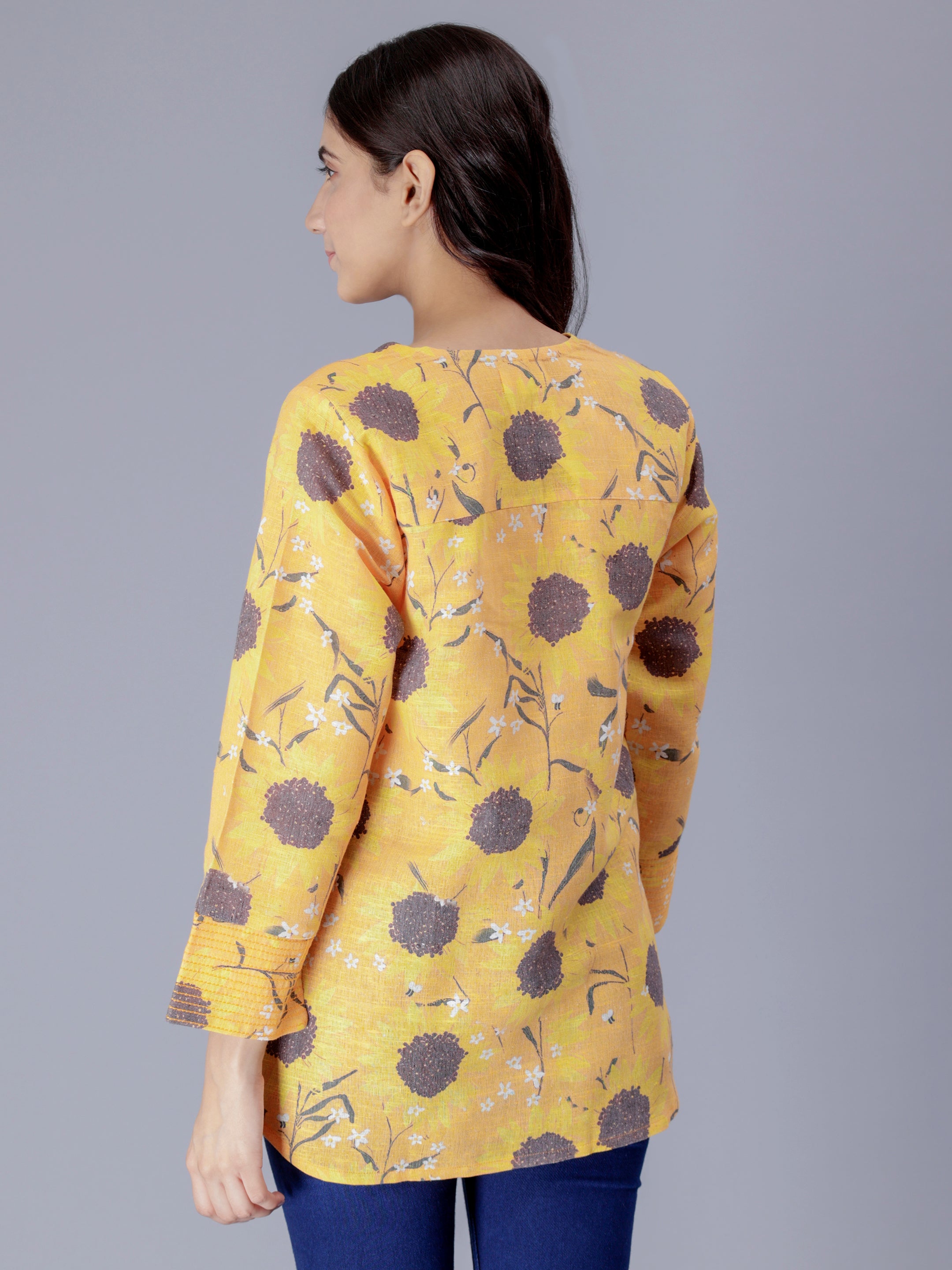 Printed V-Neck Top