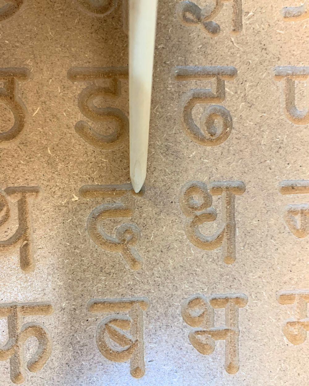 Wooden Hindi Alphabet Tracing Board