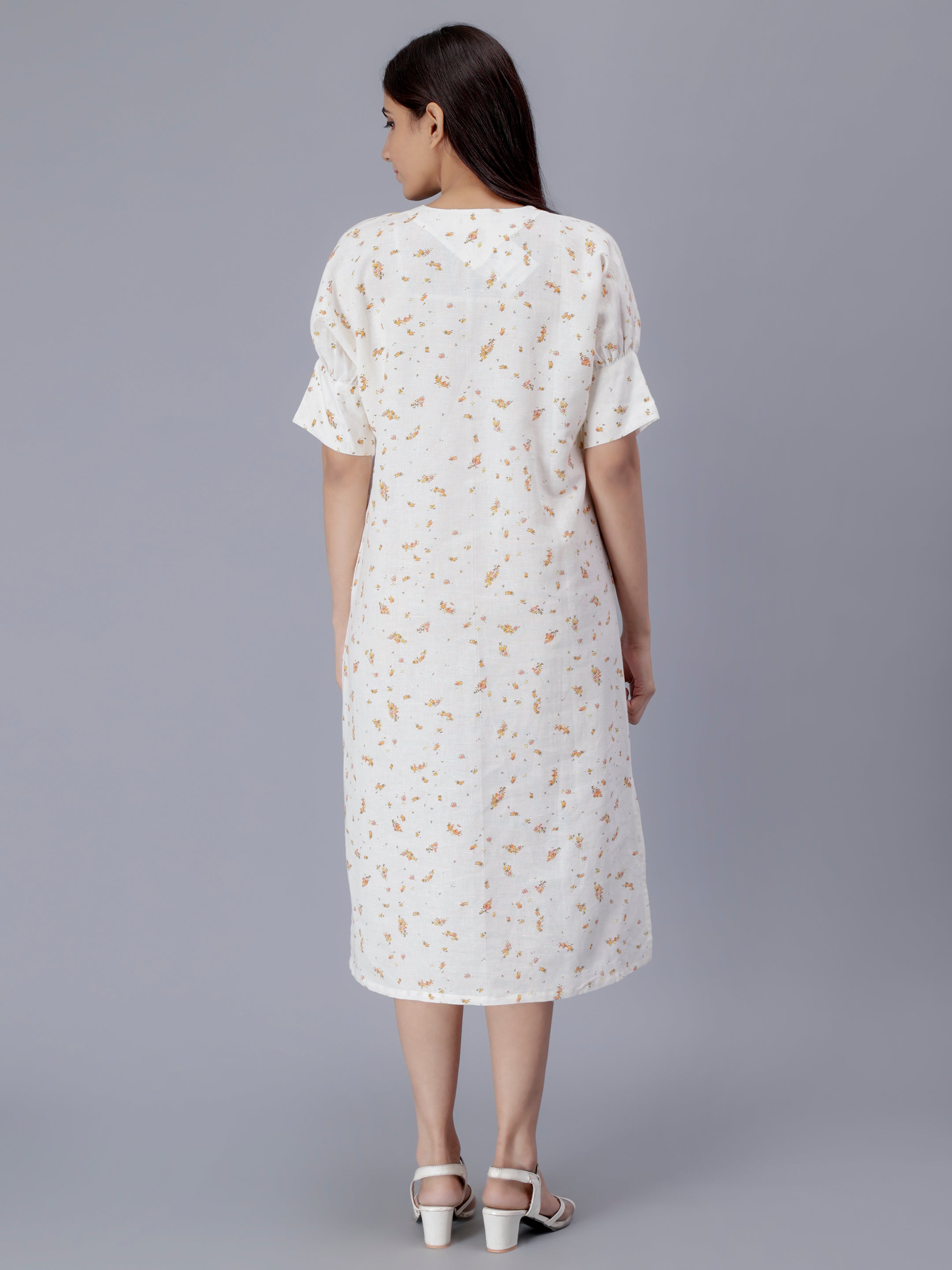 Printed V-Neck Dress