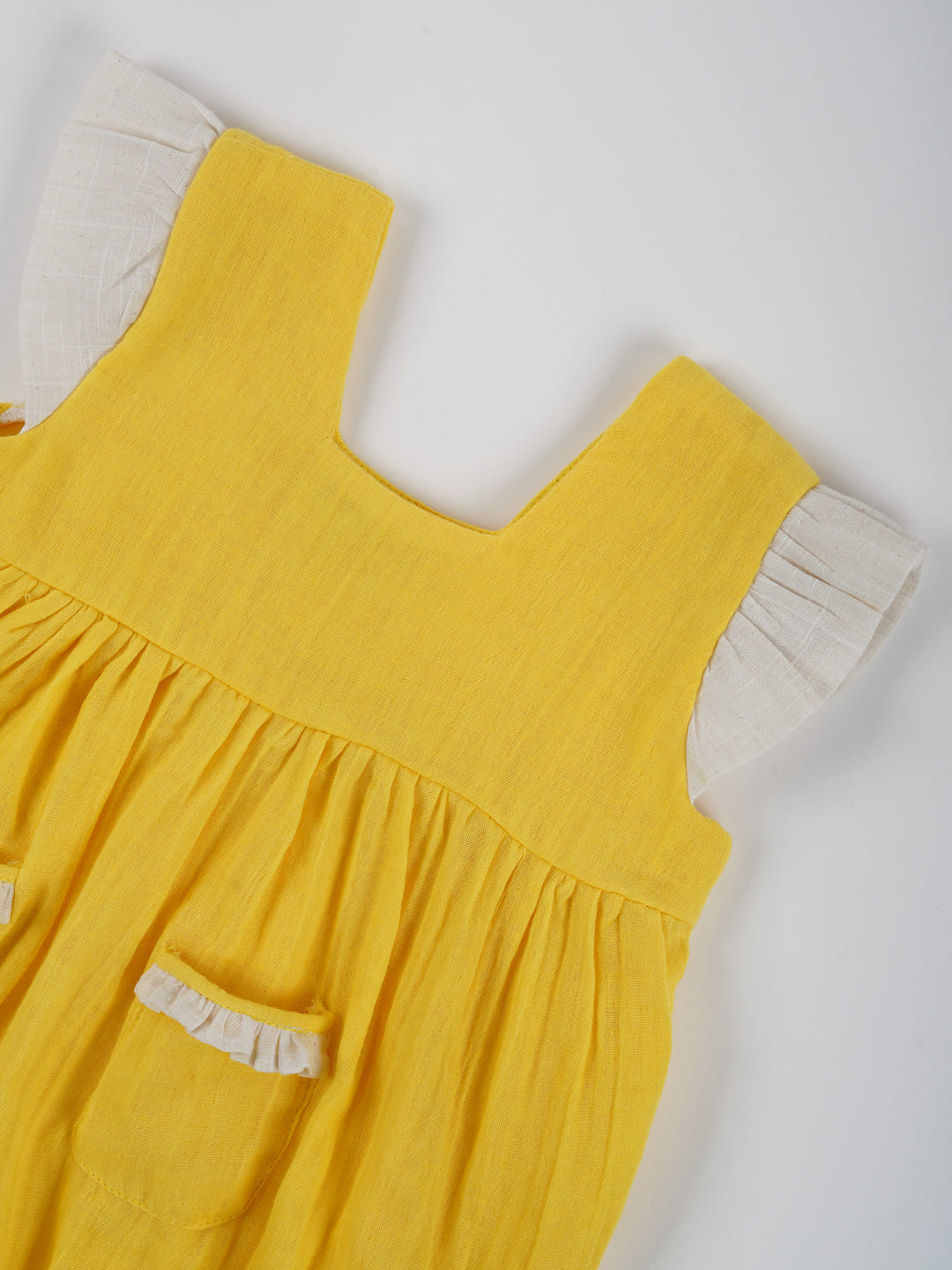 Double Cotton Yellow Frill Onesie
