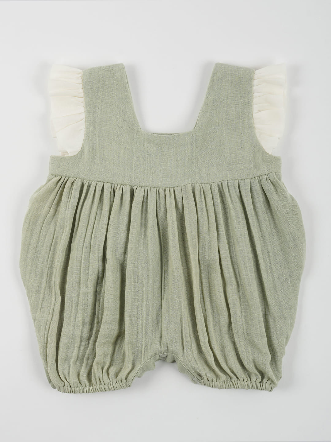 Double Cotton Green Frill Onesie