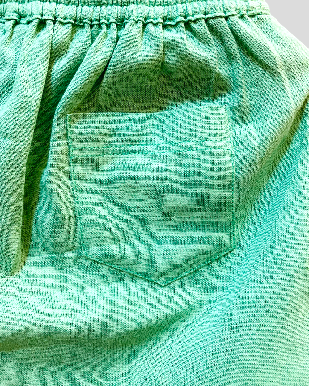 Green Shorts with Drawstrings