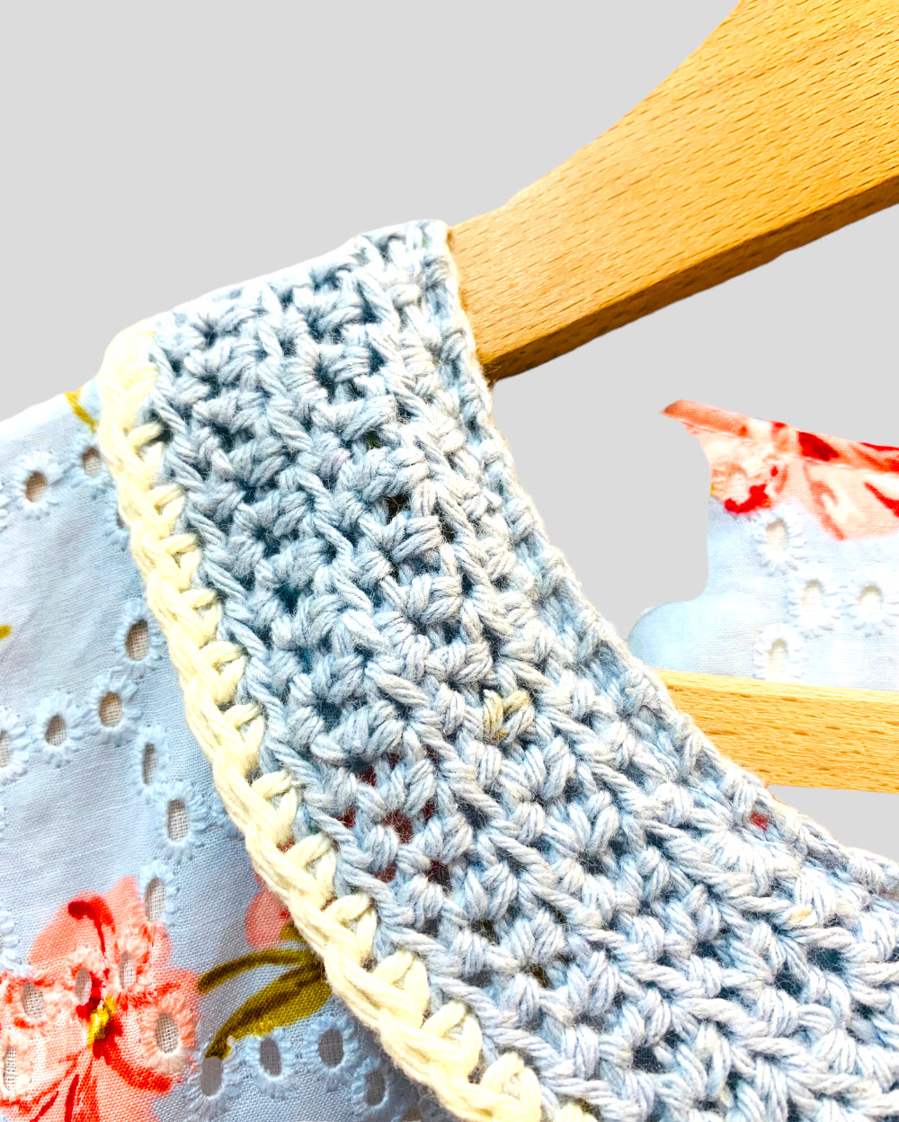 Blue Schiffli Crochet Dress