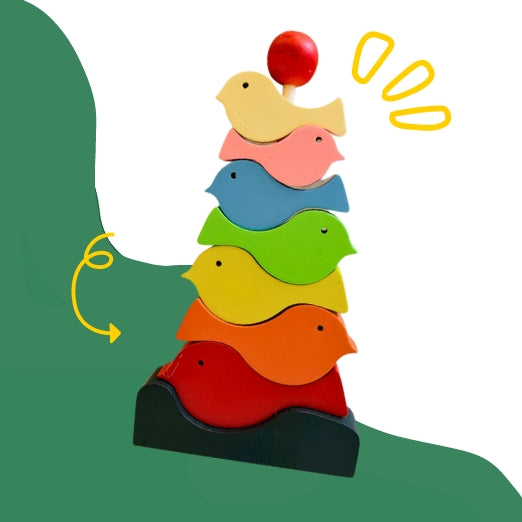 Wooden Bird Stacker
