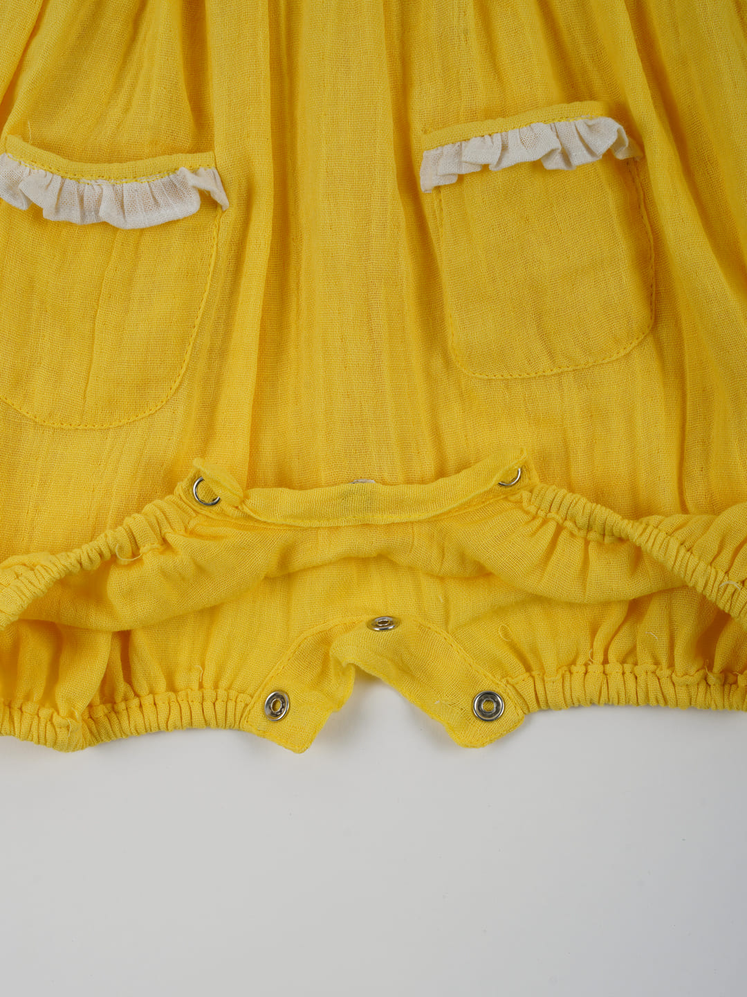 Double Cotton Yellow Frill Onesie