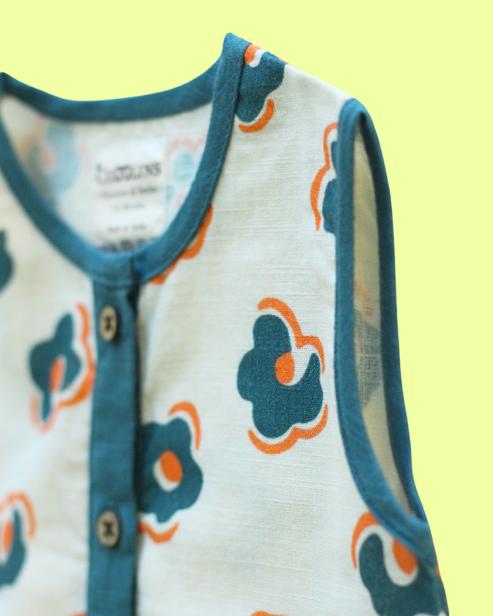 100% Organic Cotton White Top & Yellow Shorts Baby Set & Printed Onesie for Babies- 2 Piece Set