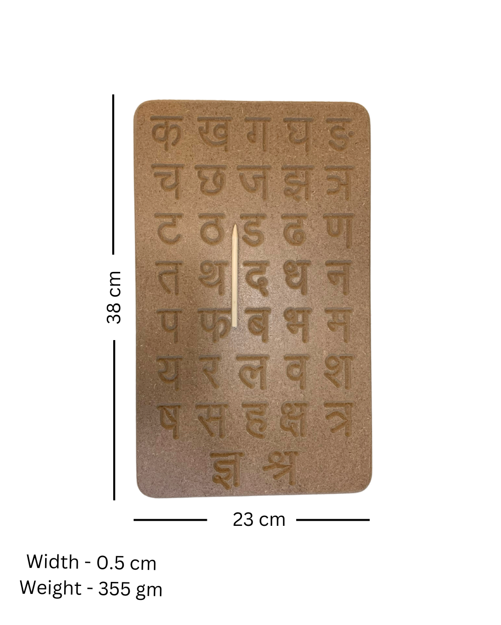Wooden Hindi Alphabet Tracing Board