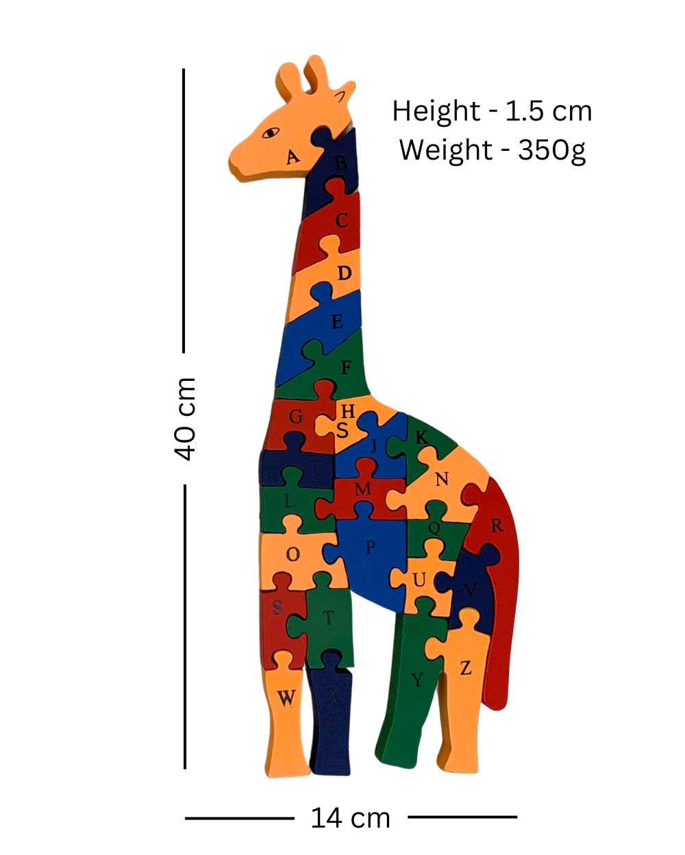 Wooden Giraffe Alphabets & Number Puzzle