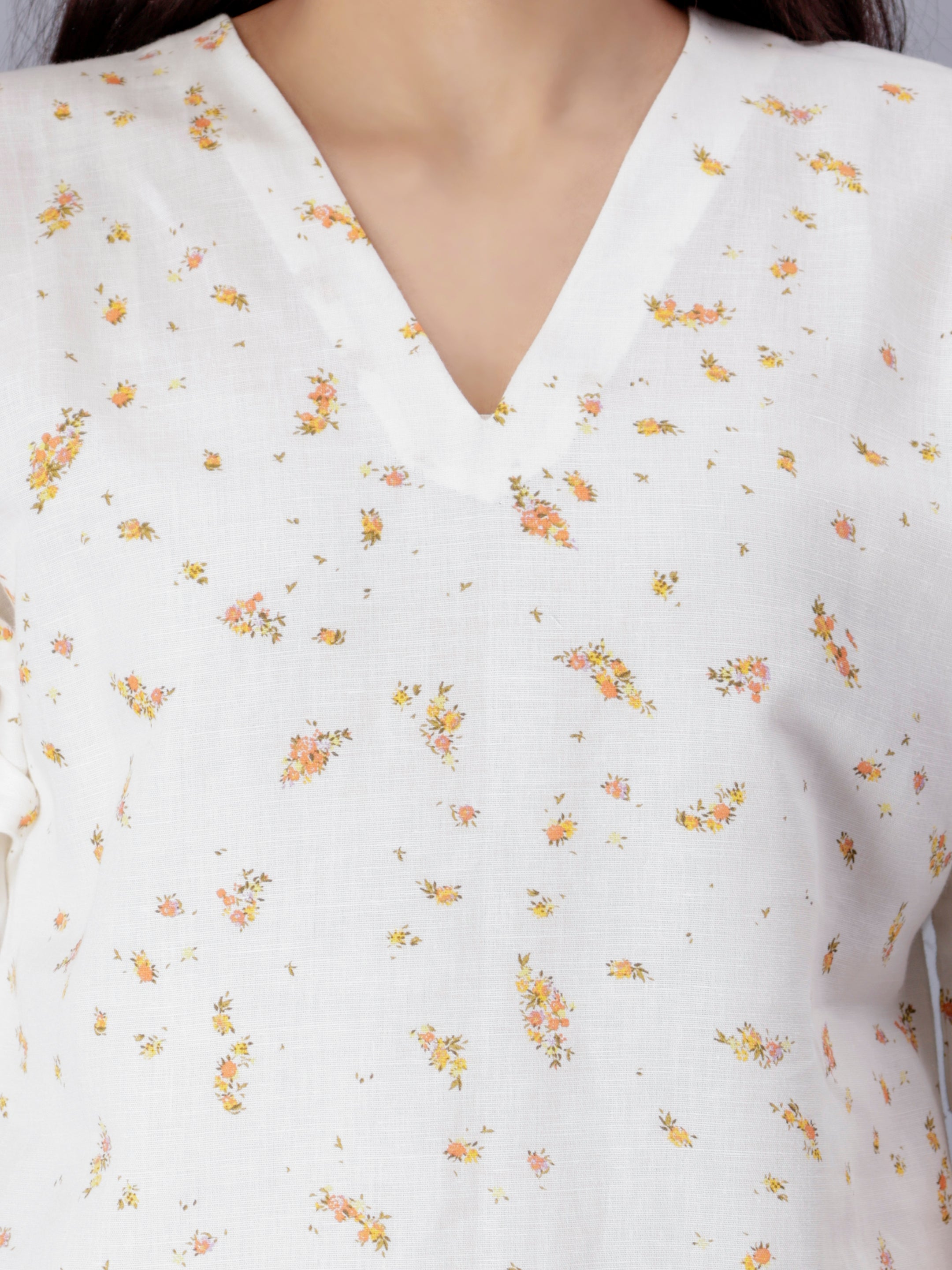 Printed V-Neck Dress