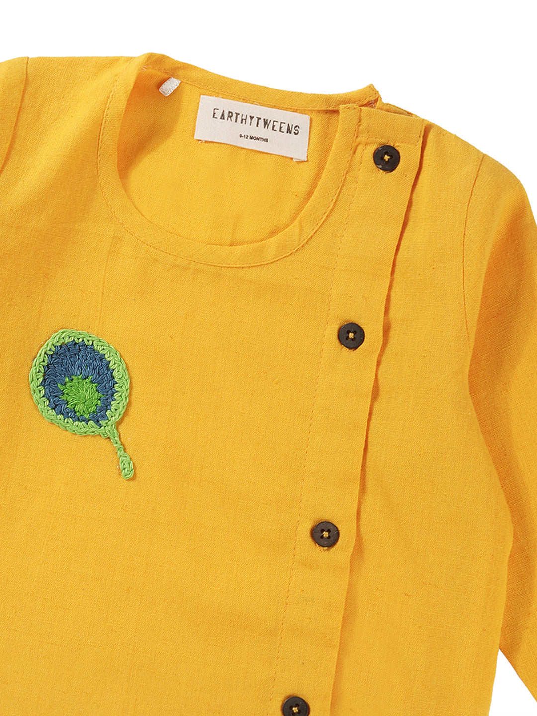 Peacock Bliss Ochre Baby Dhoti Kurta Set
