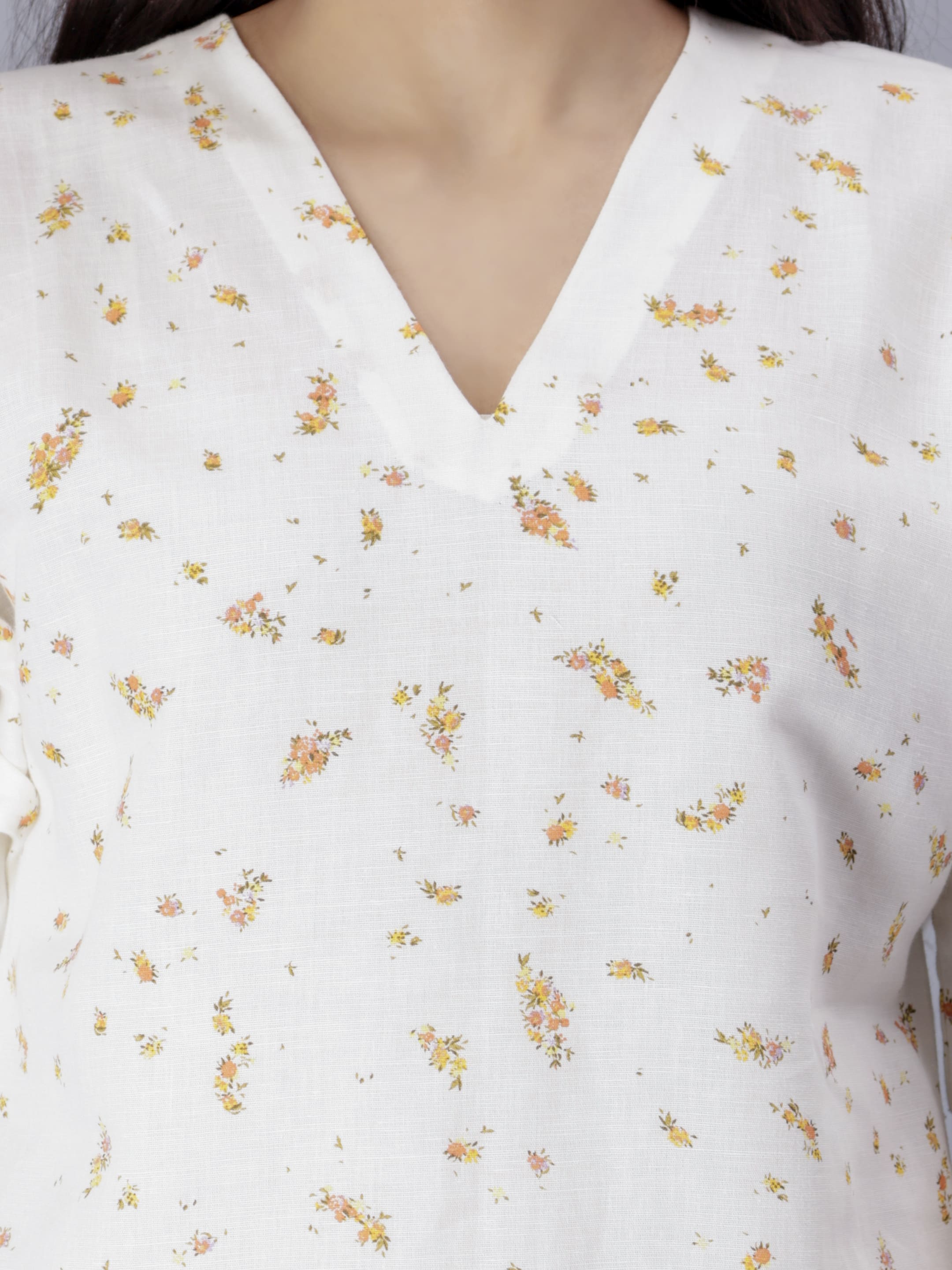 Printed V-Neck Dress