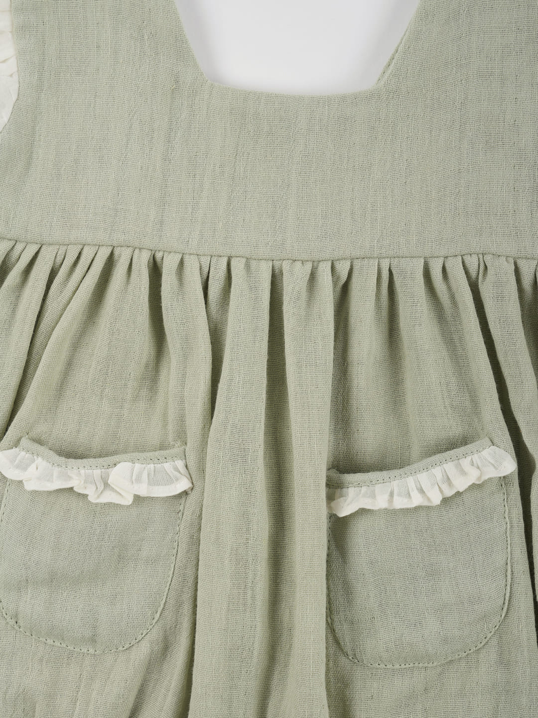 Double Cotton Green Frill Onesie