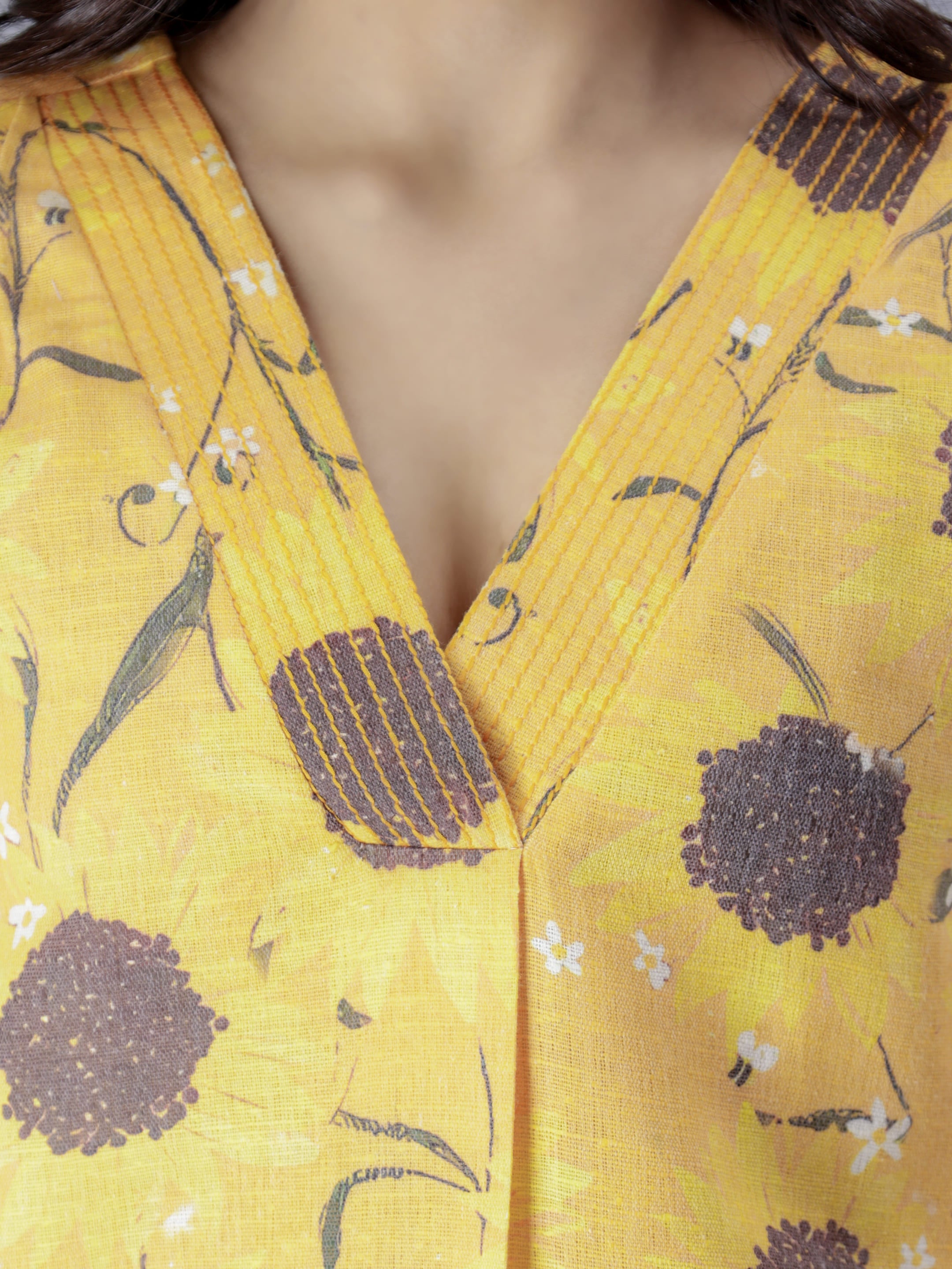 Printed V-Neck Top