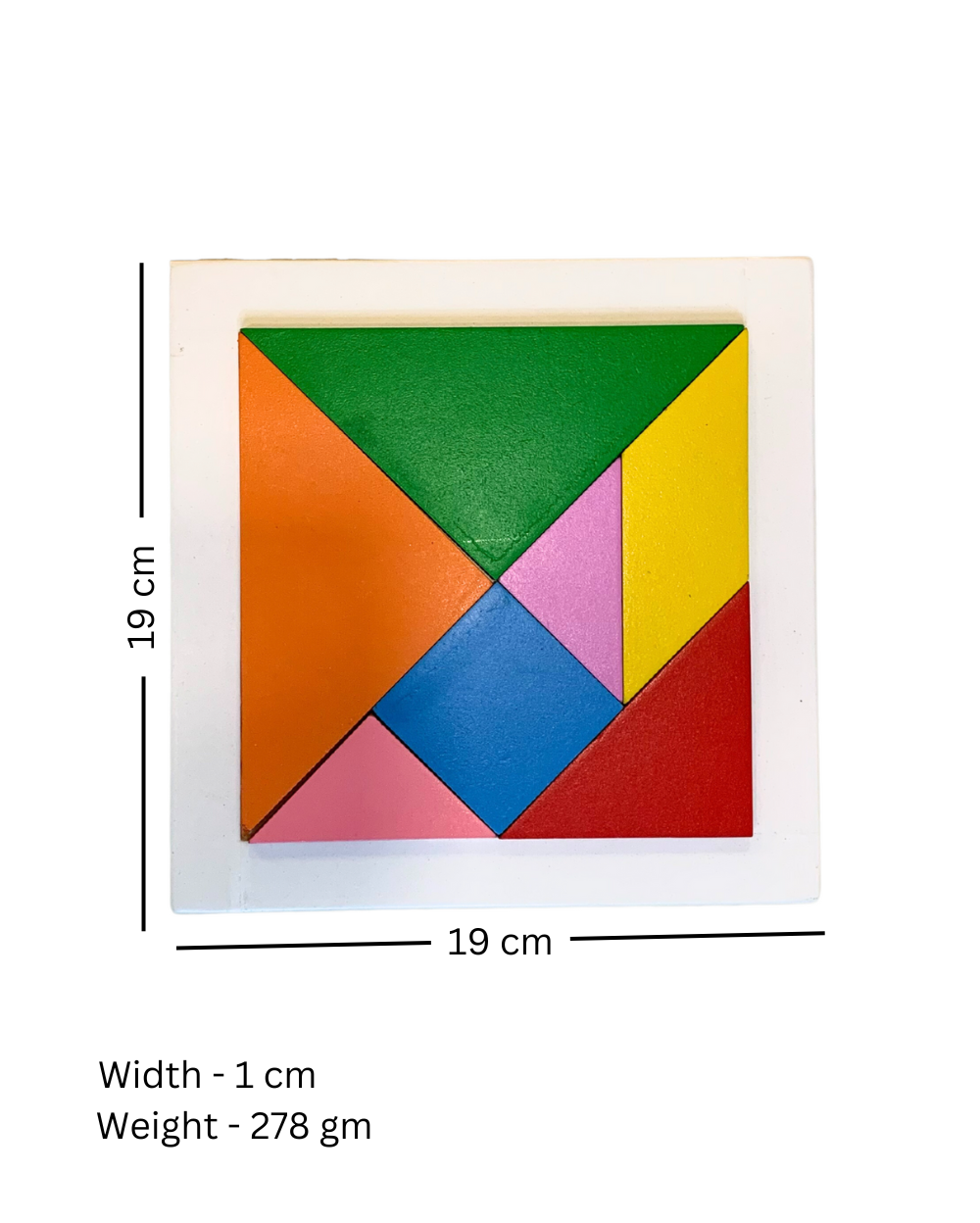 Wooden Tangram Puzzle - 7 Pieces