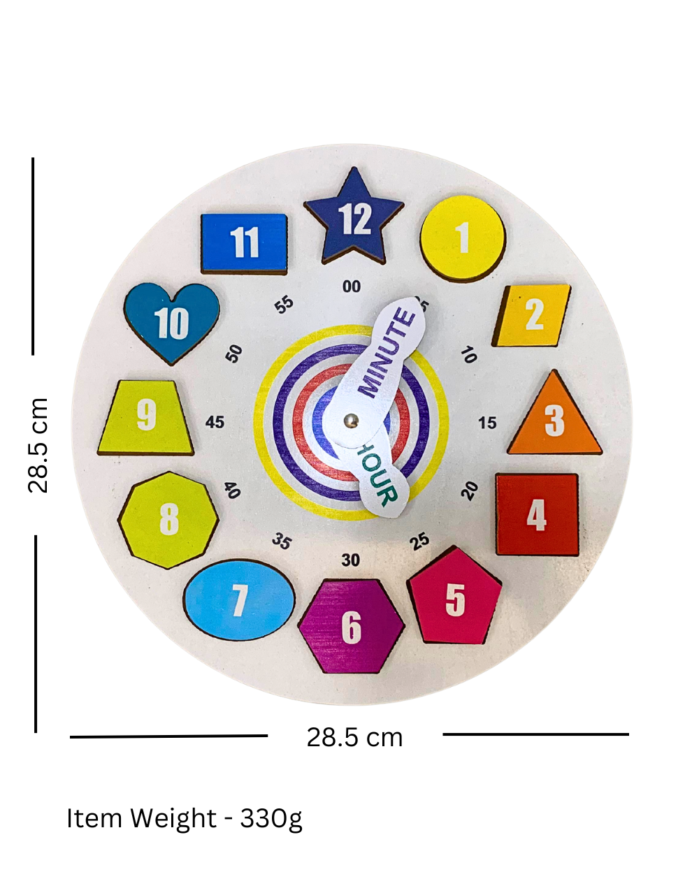 Wooden Clock Toy & Wooden Tangram Puzzle for Kids
