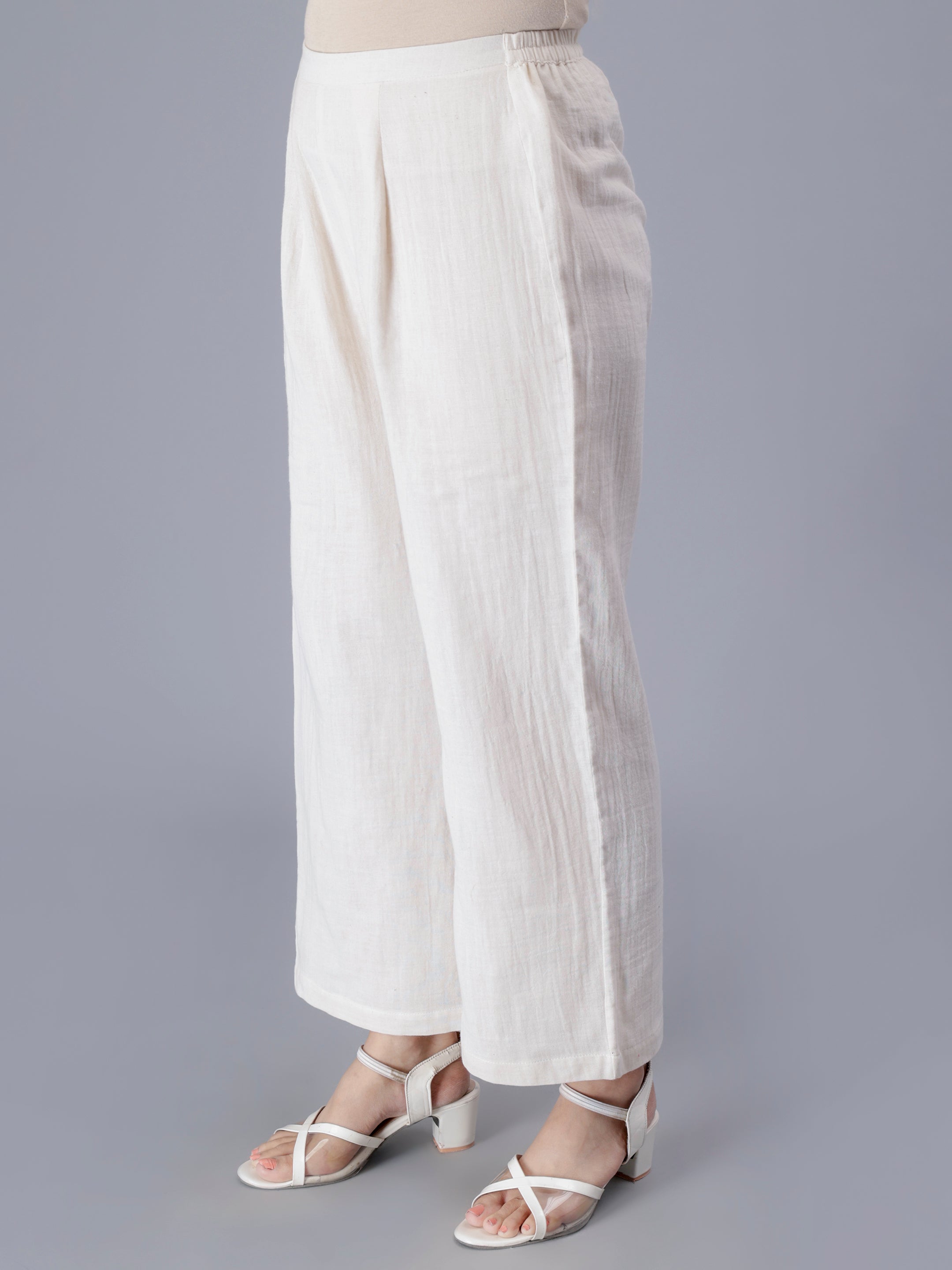Printed Top & White Pants Co-ord set
