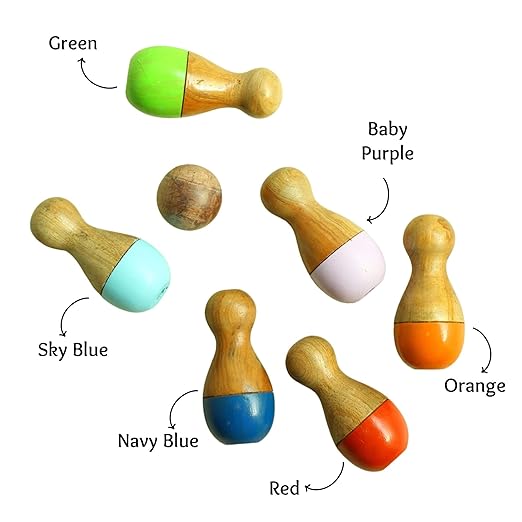 Small Wooden Pin Bowling Set