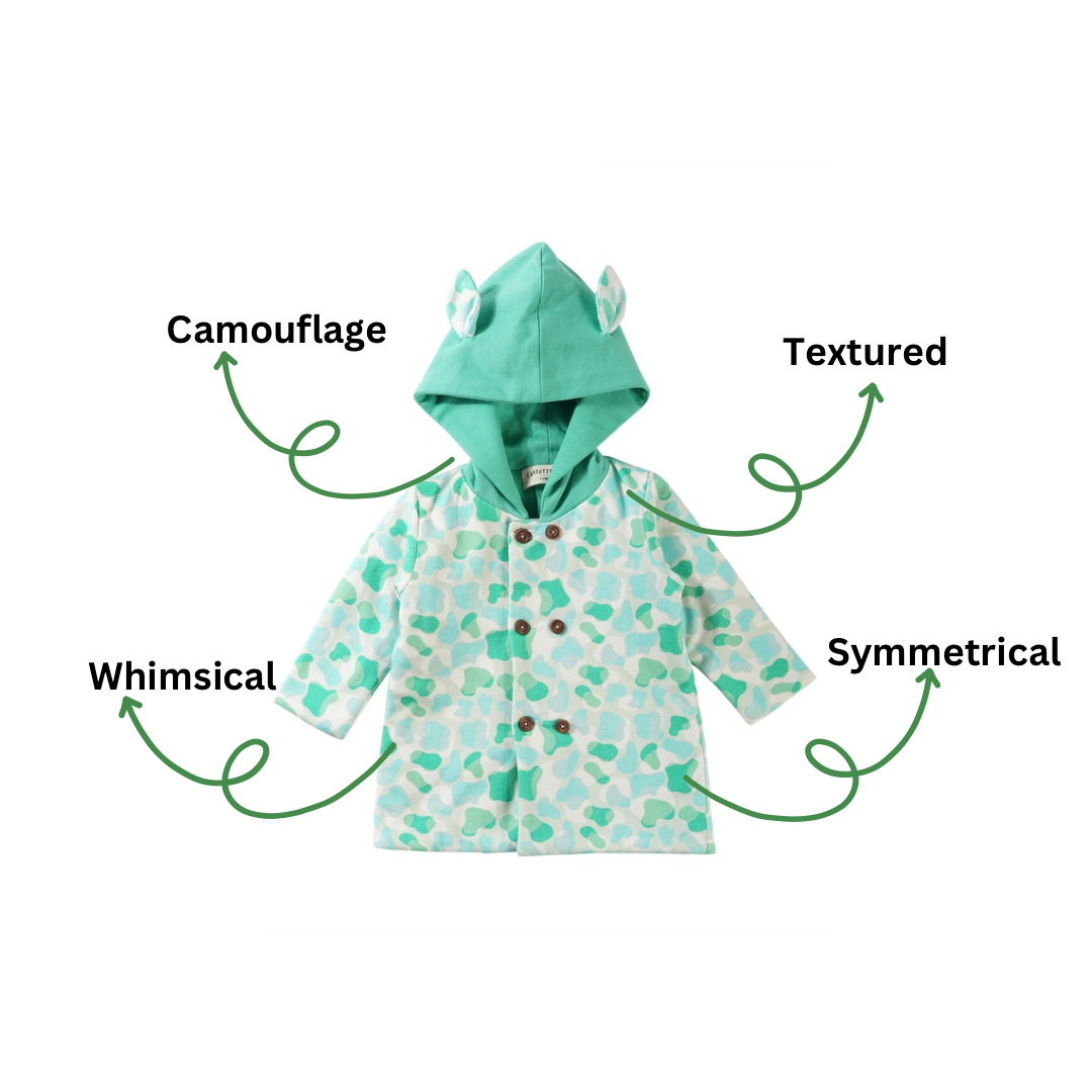 Fleece Hooded Jacket - Green Camo Print