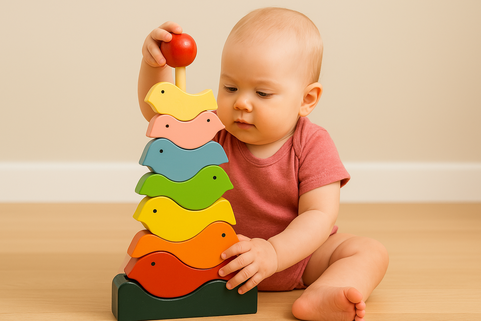 Wooden Bird Stacker