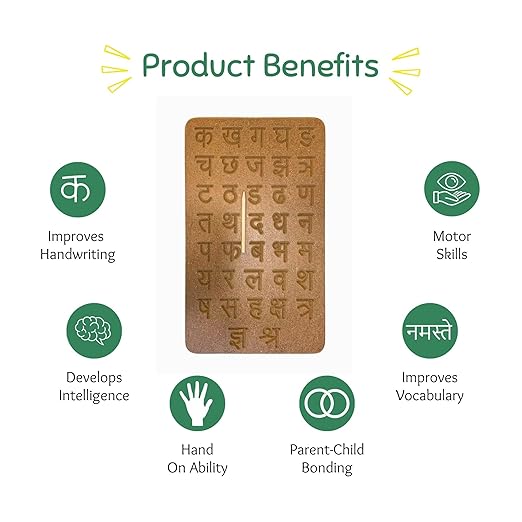 Wooden Hindi Alphabet Tracing Board