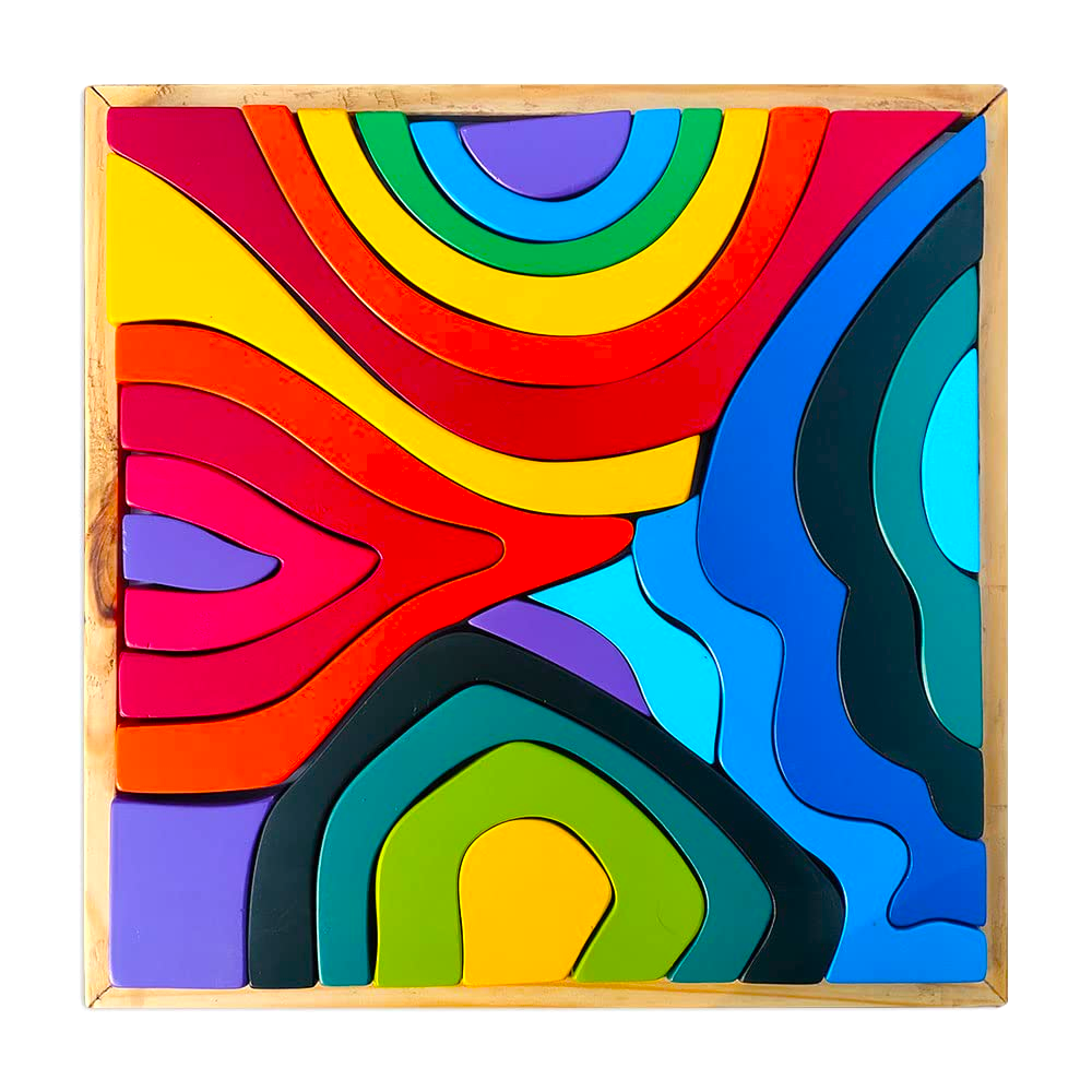 Rainbow Stacker Large - 12 Pcs + Nature Based 4 Elements stacker