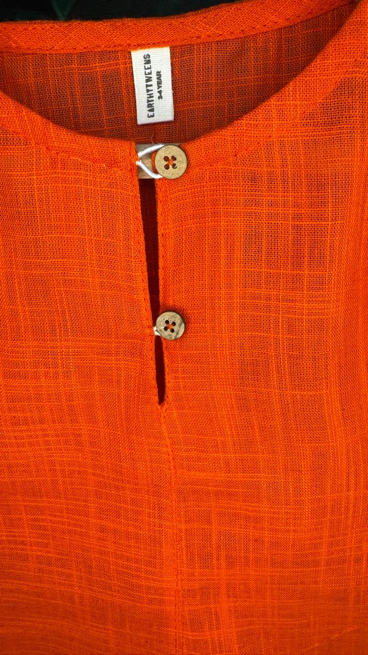 Easy Going Colorblocked Shirt-Orange