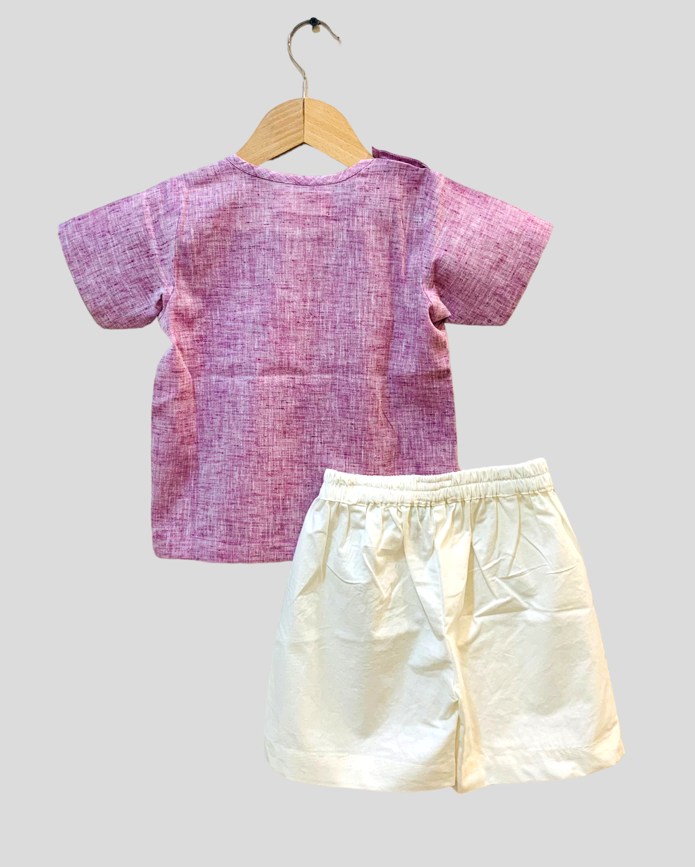 Purple Top & White Shorts Baby Set