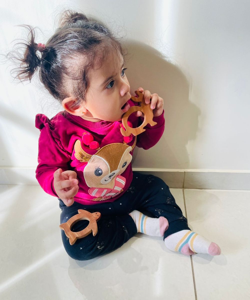 Neem Wood Bunny & Turtle Teethers (Set Of 2)