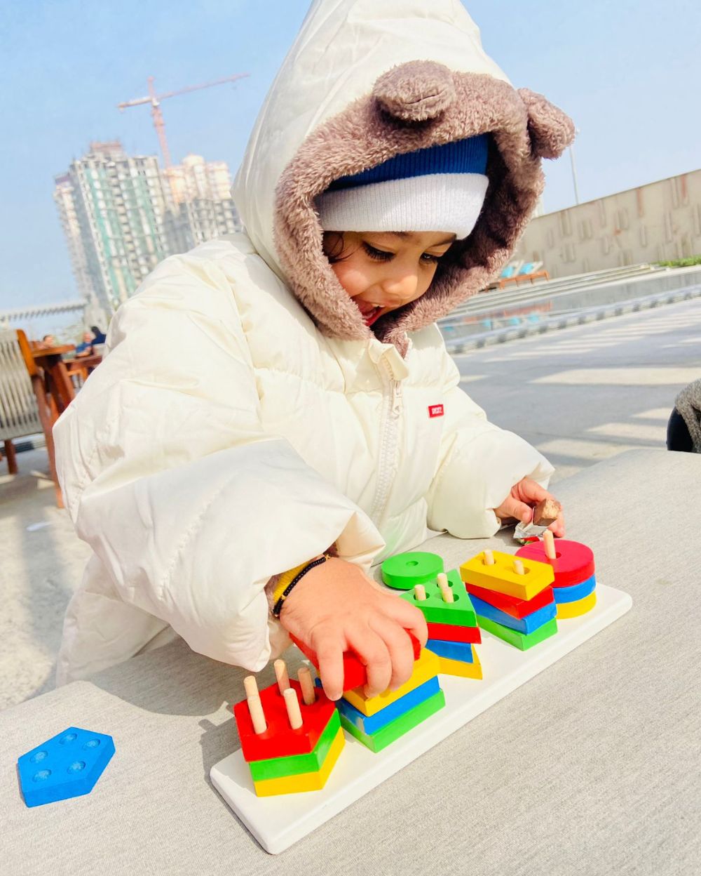 5 Shapes Wooden Geometric Sorter - Large