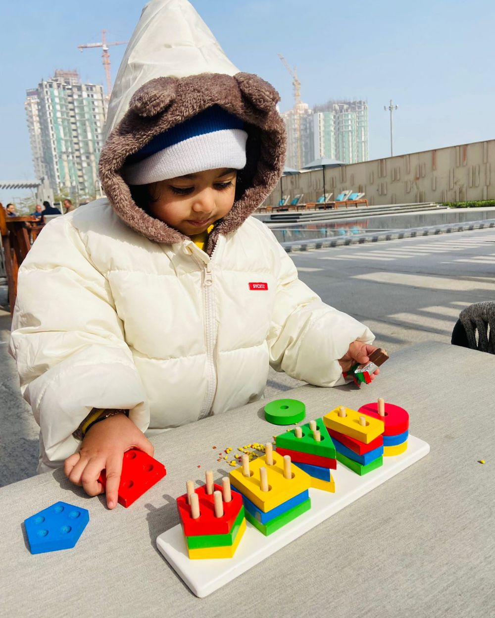 5 Shapes Wooden Geometric Sorter - Large