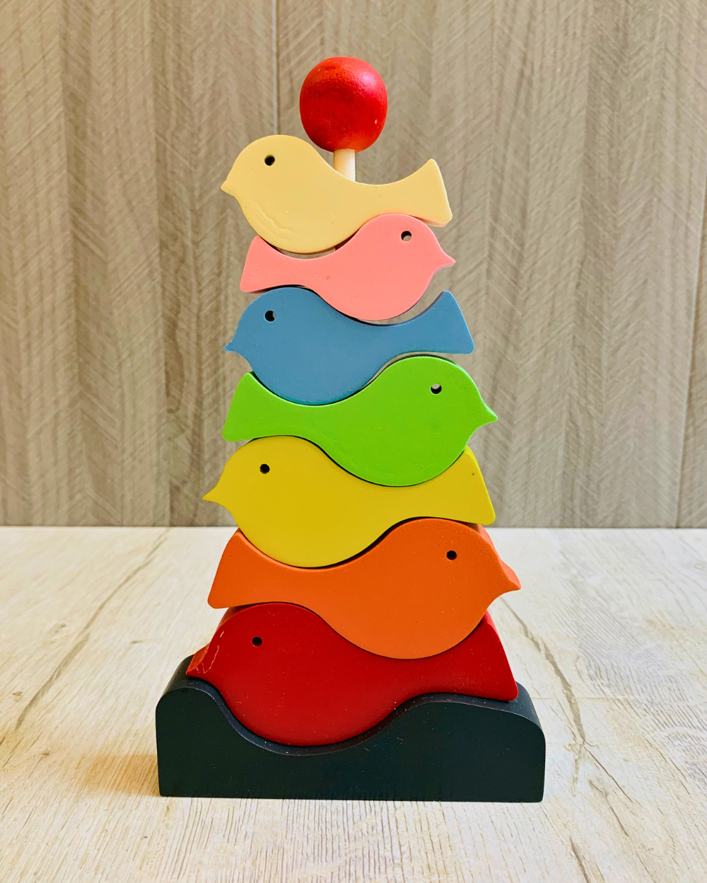 Wooden Bird Stacker toy