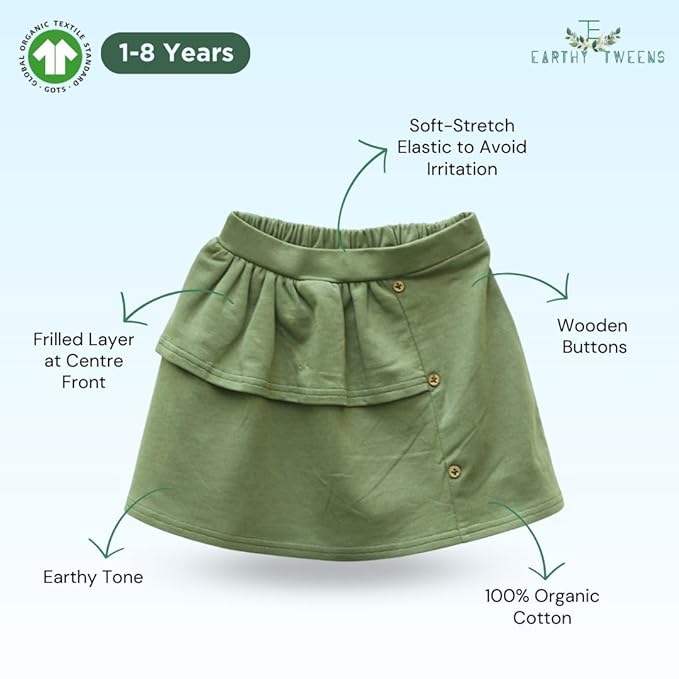 Basil Green Mini Skirt
