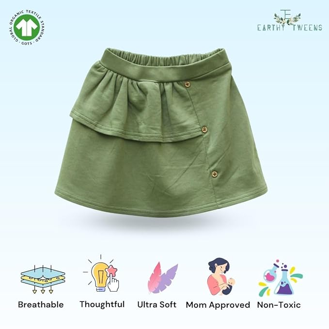Basil Green Mini Skirt
