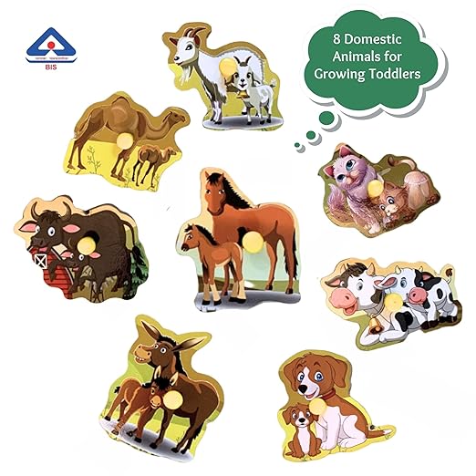 Domestic Animals Wooden Peg Puzzle